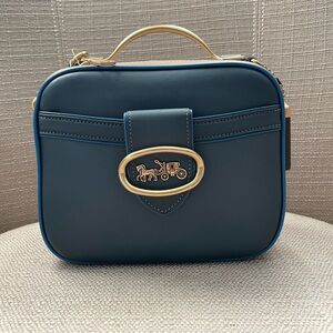 Coach Riley Lunchbox Bag In Colorblock dark denim multi